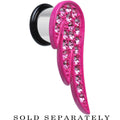 BodyCandy 1/2 Pink Gem Brilliant Angel Wing Single Flare Steel Plug — main product shot