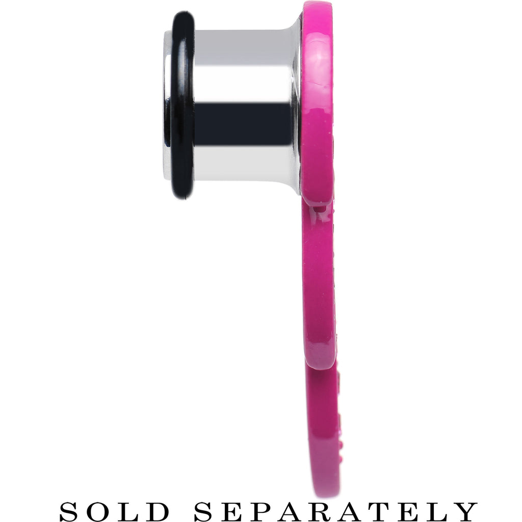 BodyCandy 1/2 Pink Gem Brilliant Angel Wing Single Flare Steel Plug — lifestyle context