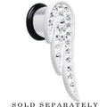 BodyCandy 1/2 Clear Gem Brilliant Angel Wing Single Flare Steel Plug — main product shot