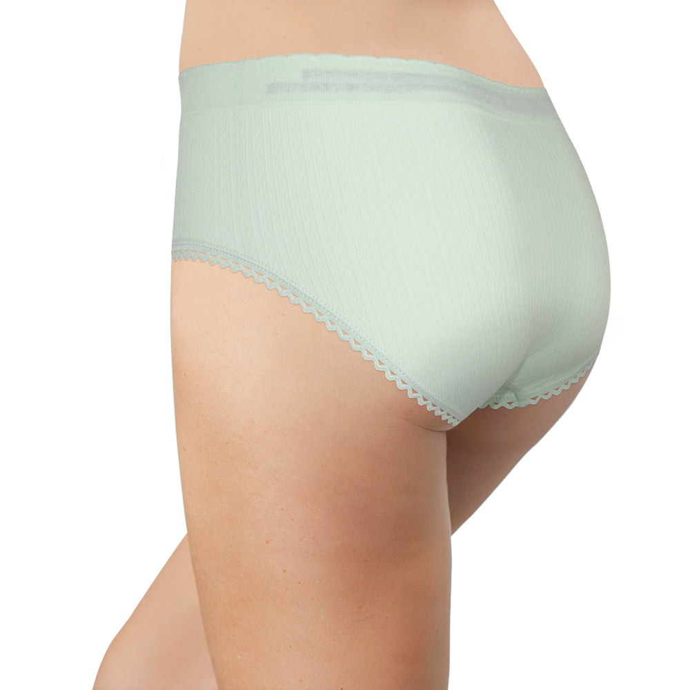 Love Libby Panties Seamless Textured Hipster with Picot Trim — side view