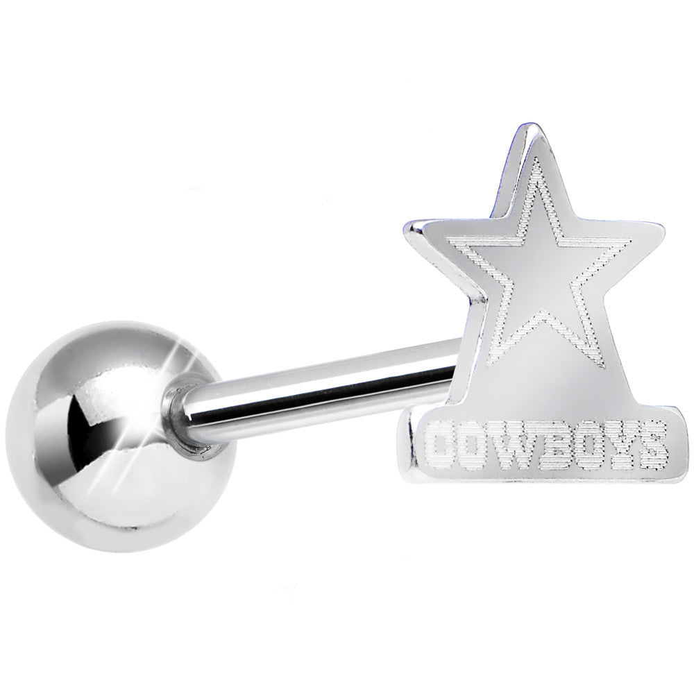 BodyCandy Officially Licensed NFL Cut Out Dallas Cowboys Tongue Ring Barbell — main product shot