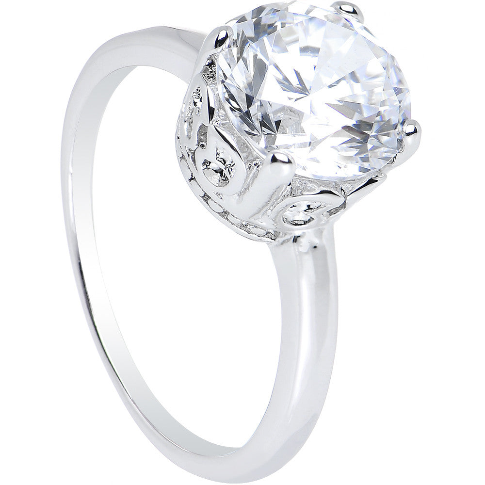 BodyCandy Clear Cubic Zirconia Pretty Princess Ring Sizes 6 to 8 — main product shot