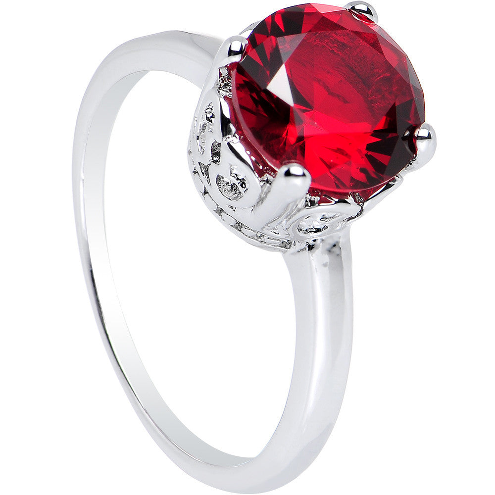BodyCandy Red Cubic Zirconia Pretty Princess Ring Sizes 6 to 8 — main product shot
