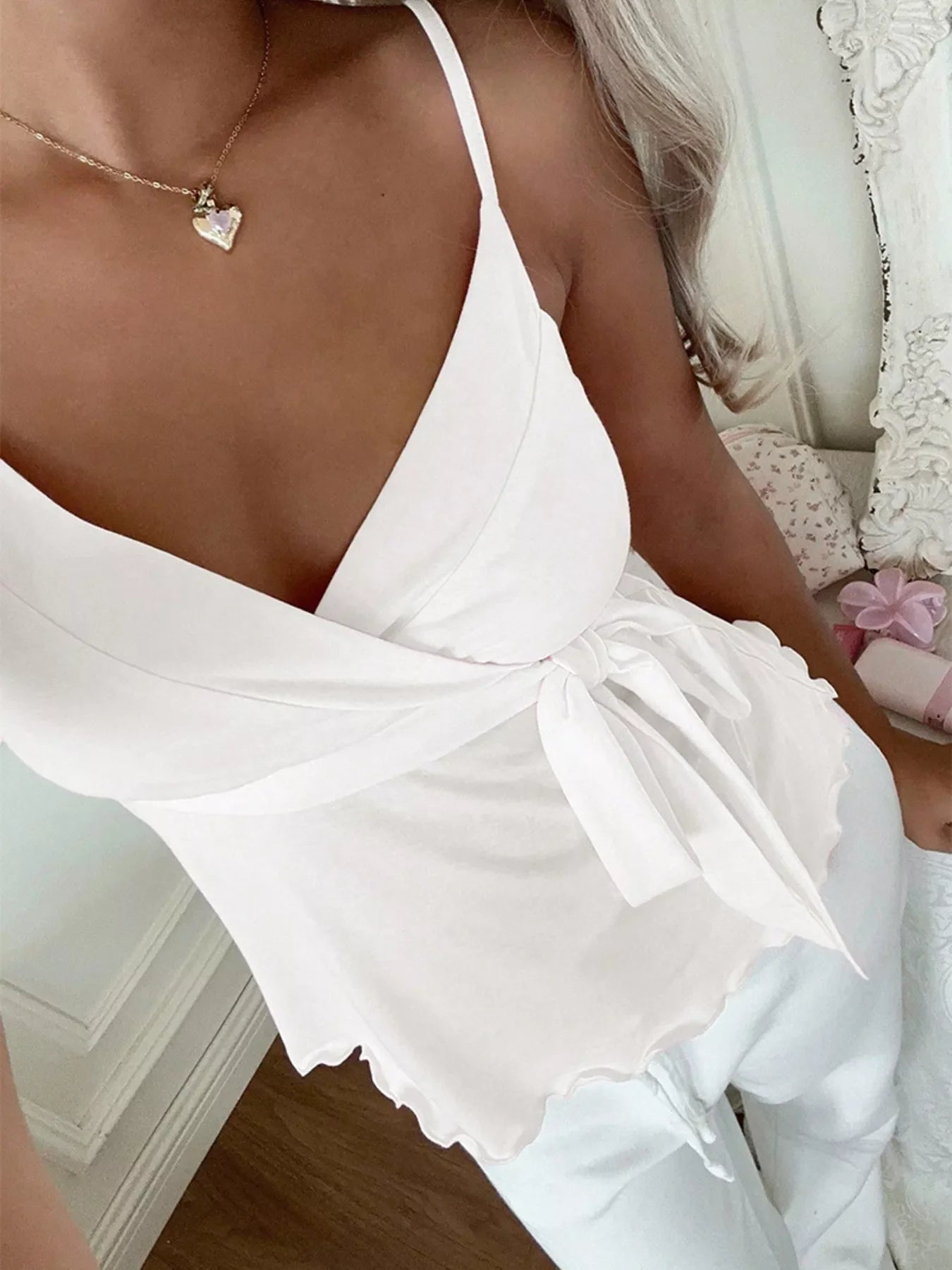 Wrap Tie Surplice Cami