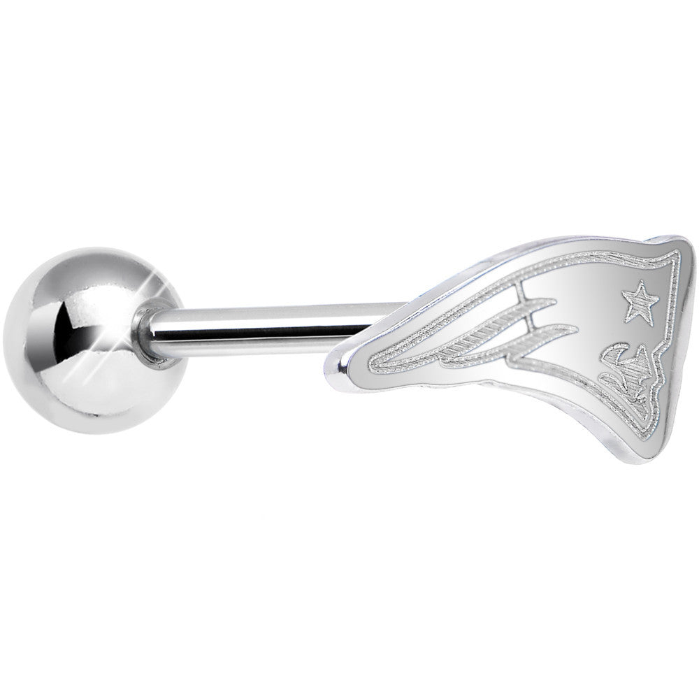 BodyCandy Officially Licensed NFL Cut Out New England Patriots Tongue Ring — main product shot