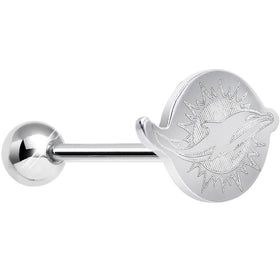 Officially Licensed NFL Cut Out Miami Dolphins Tongue Ring