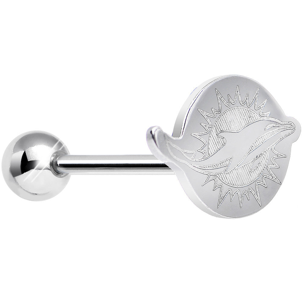 BodyCandy Officially Licensed NFL Cut Out Miami Dolphins Tongue Ring — main product shot