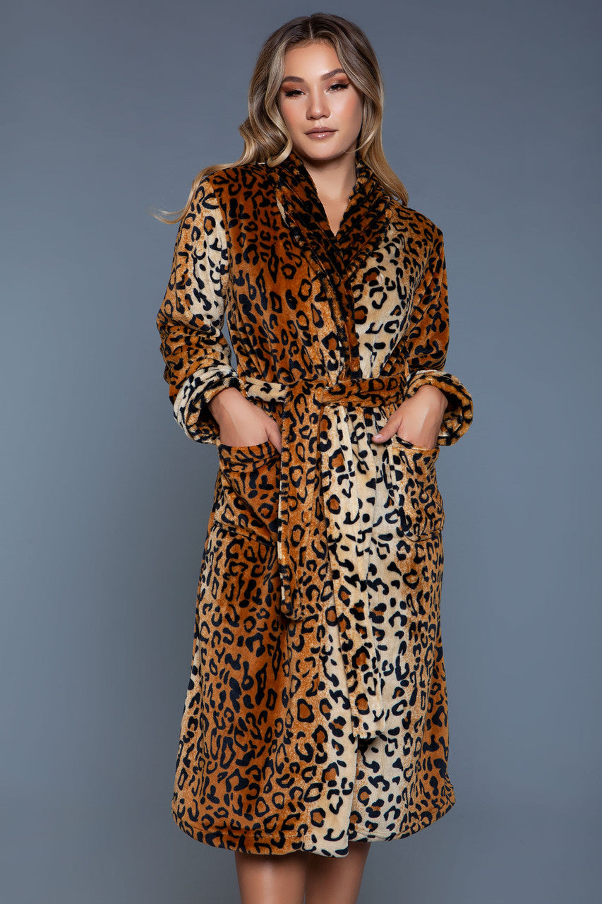 Love Spark Cove | Intimate Apparel, Pleasure Shop & Free Shipping 2071 Leopard Robe — main product shot