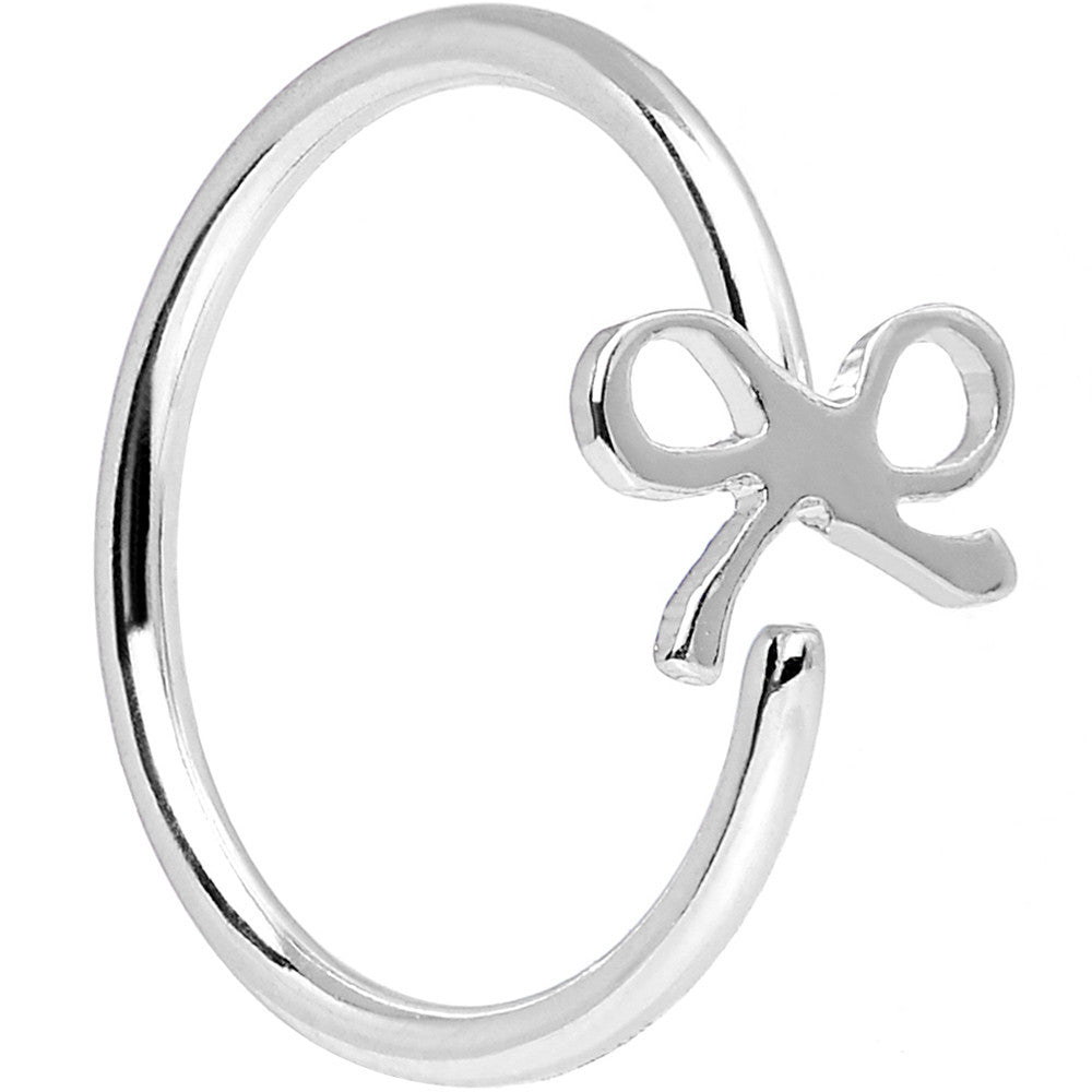 BodyCandy 20G 5/16 Stainless Steel Girly Bow Nose Hoop — main product shot