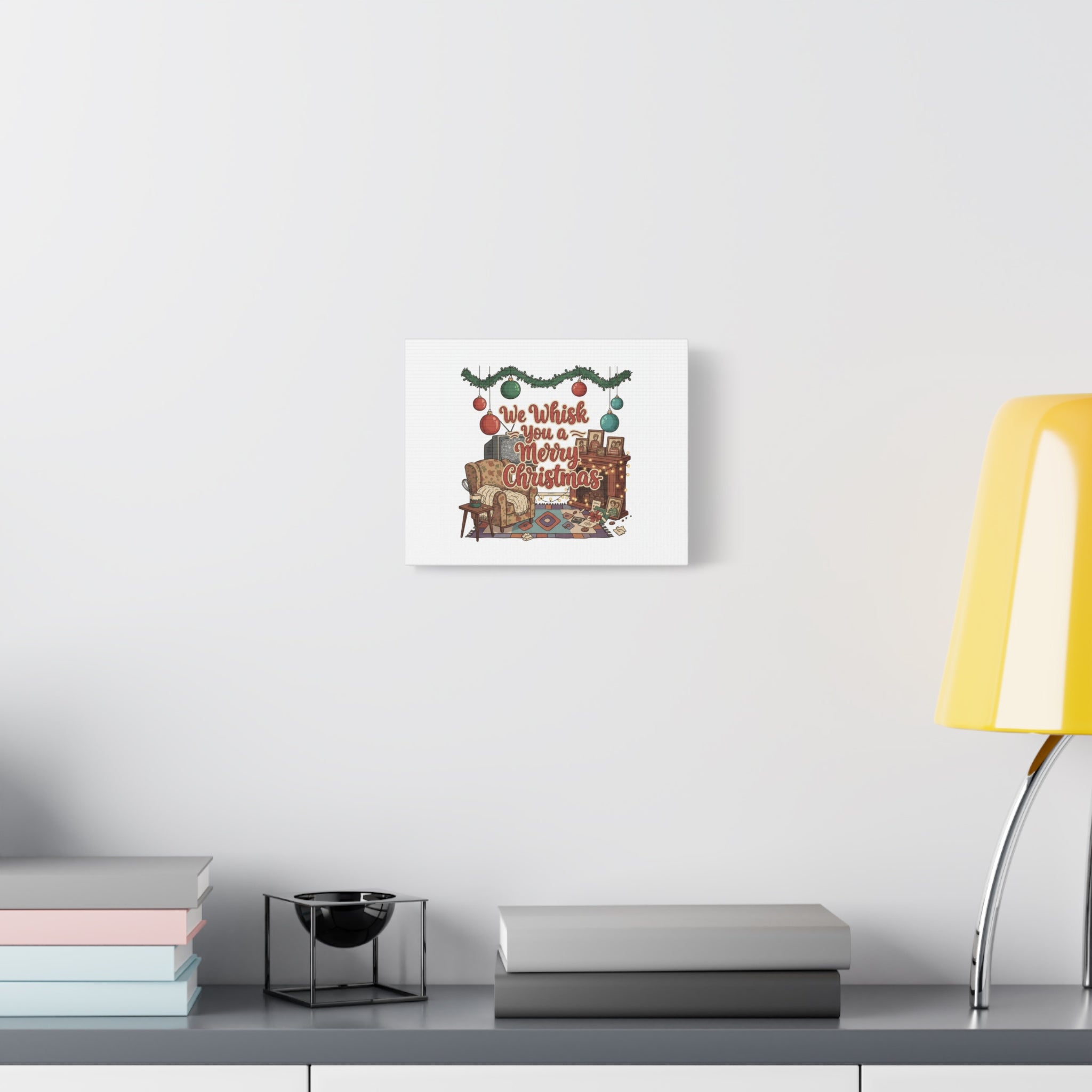We Whisk You a Merry Christmas Canvas | Retro Christmas Decor, Vintage Holiday Print