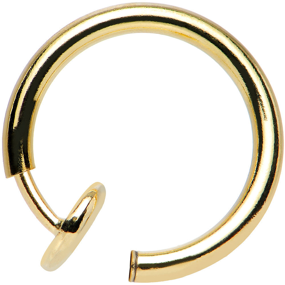 BodyCandy 3/8 Gold Titanium IP Spring Loaded  Fake Nose Ring Body Jewelry Hoop — main product shot
