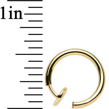 BodyCandy 3/8 Gold Titanium IP Spring Loaded  Fake Nose Ring Body Jewelry Hoop — detail close-up