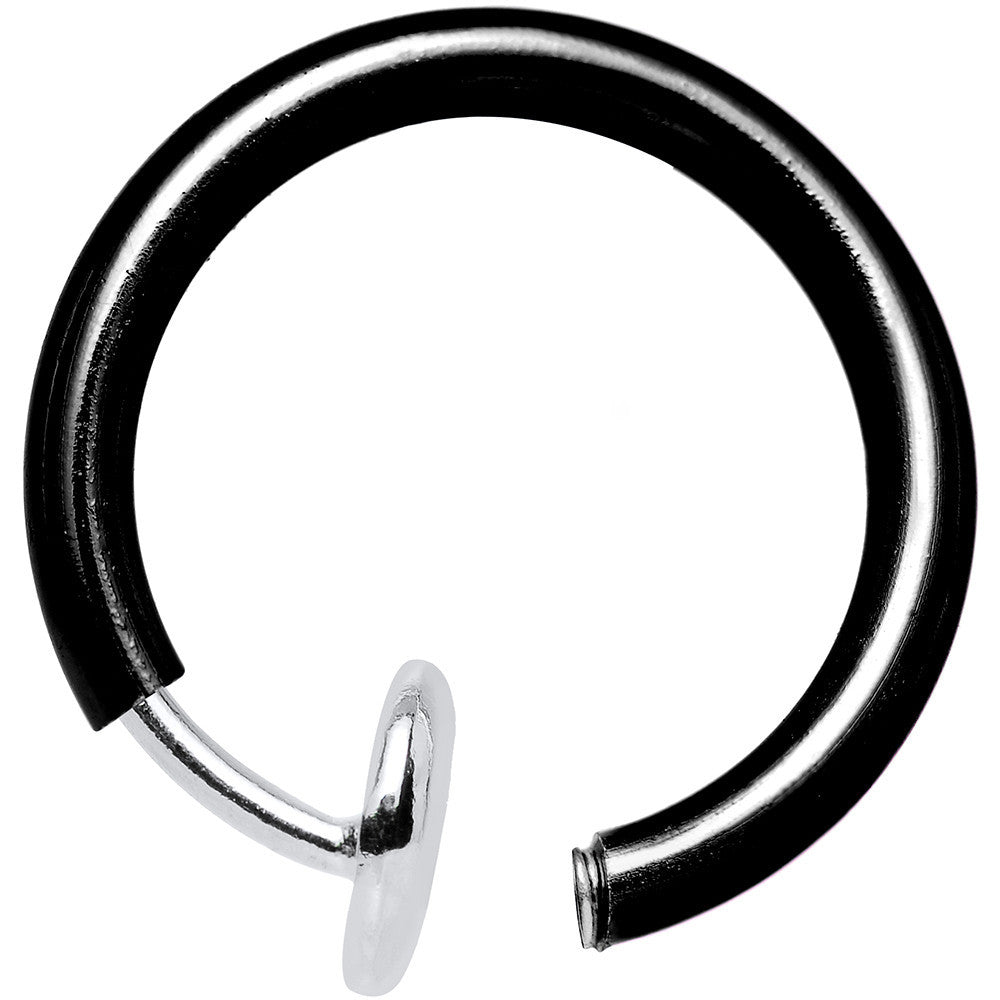 BodyCandy 3/8 Black Titanium IP Spring Loaded Fake Nose Ring Body Jewelry Hoop — main product shot