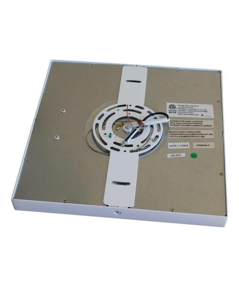 13"W 1-Light Square LED Flush Mount Light Fixture White Acrylic Finish – LampsUSA, view 7