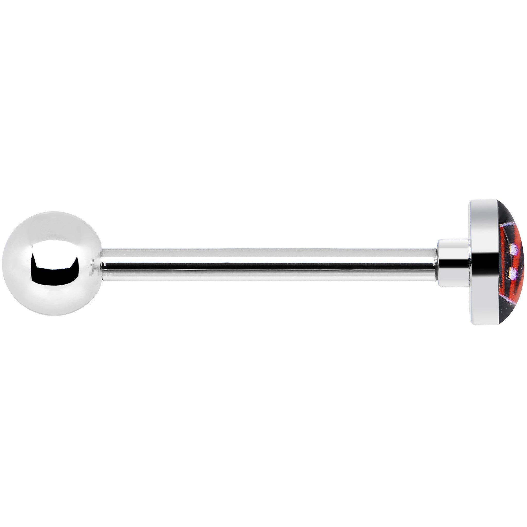 BodyCandy Officially Licensed NFL Cincinnati Bengals Barbell Tongue Ring — detail close-up