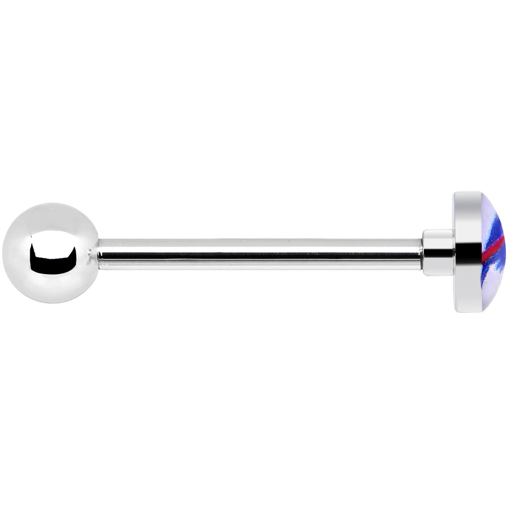 BodyCandy Officially Licensed NFL Buffalo Bills Barbell Tongue Ring — detail close-up