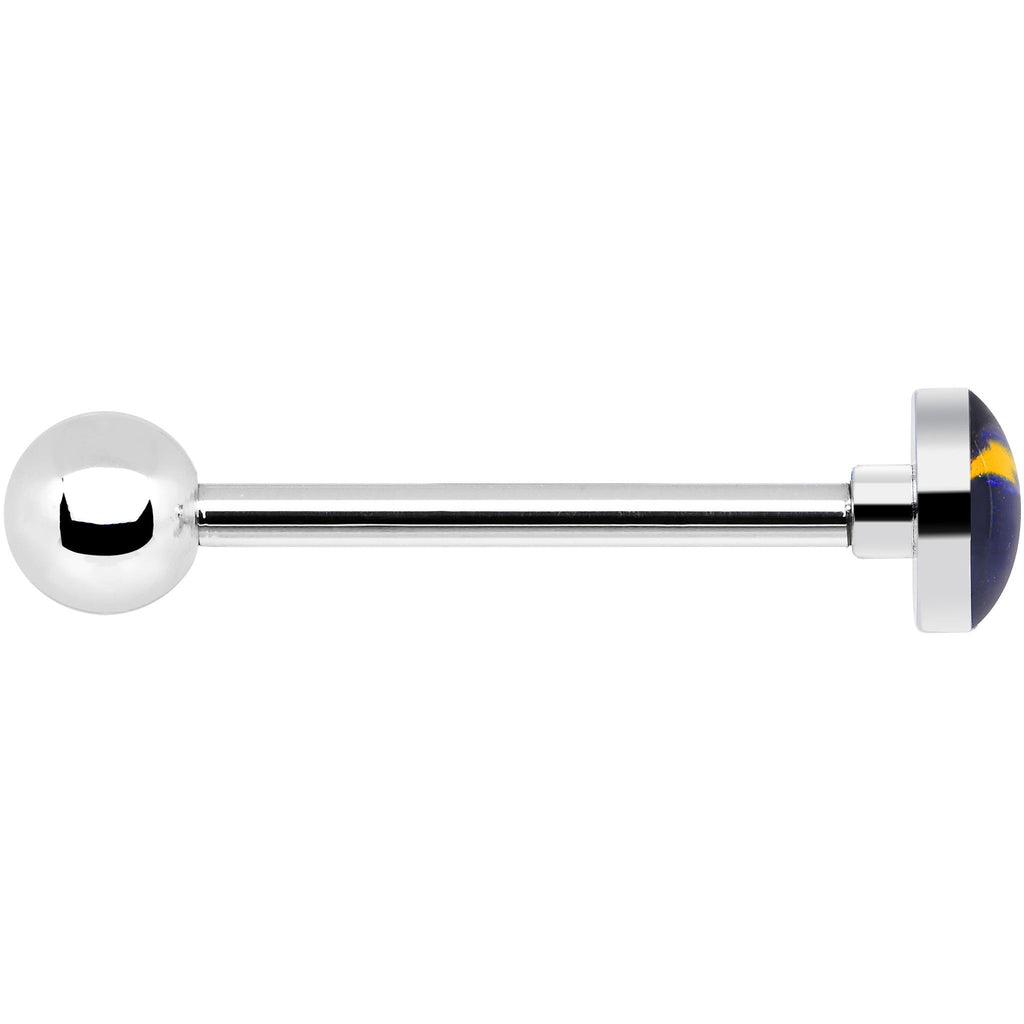 BodyCandy Officially Licensed NFL San Diego Chargers Barbell Tongue Ring — detail close-up