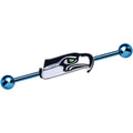 BodyCandy Officially Licensed NFL Blue Seattle Seahawks Industrial Barbell 38mm — main product shot