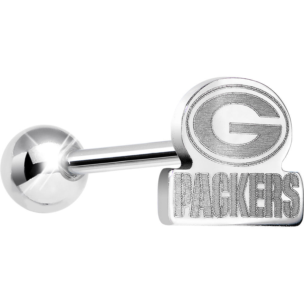 BodyCandy Officially Licensed NFL Cut Out Green Bay Packers Barbell Tongue Ring — main product shot