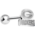 BodyCandy Officially Licensed NFL Cut Out Green Bay Packers Barbell Tongue Ring — main product shot