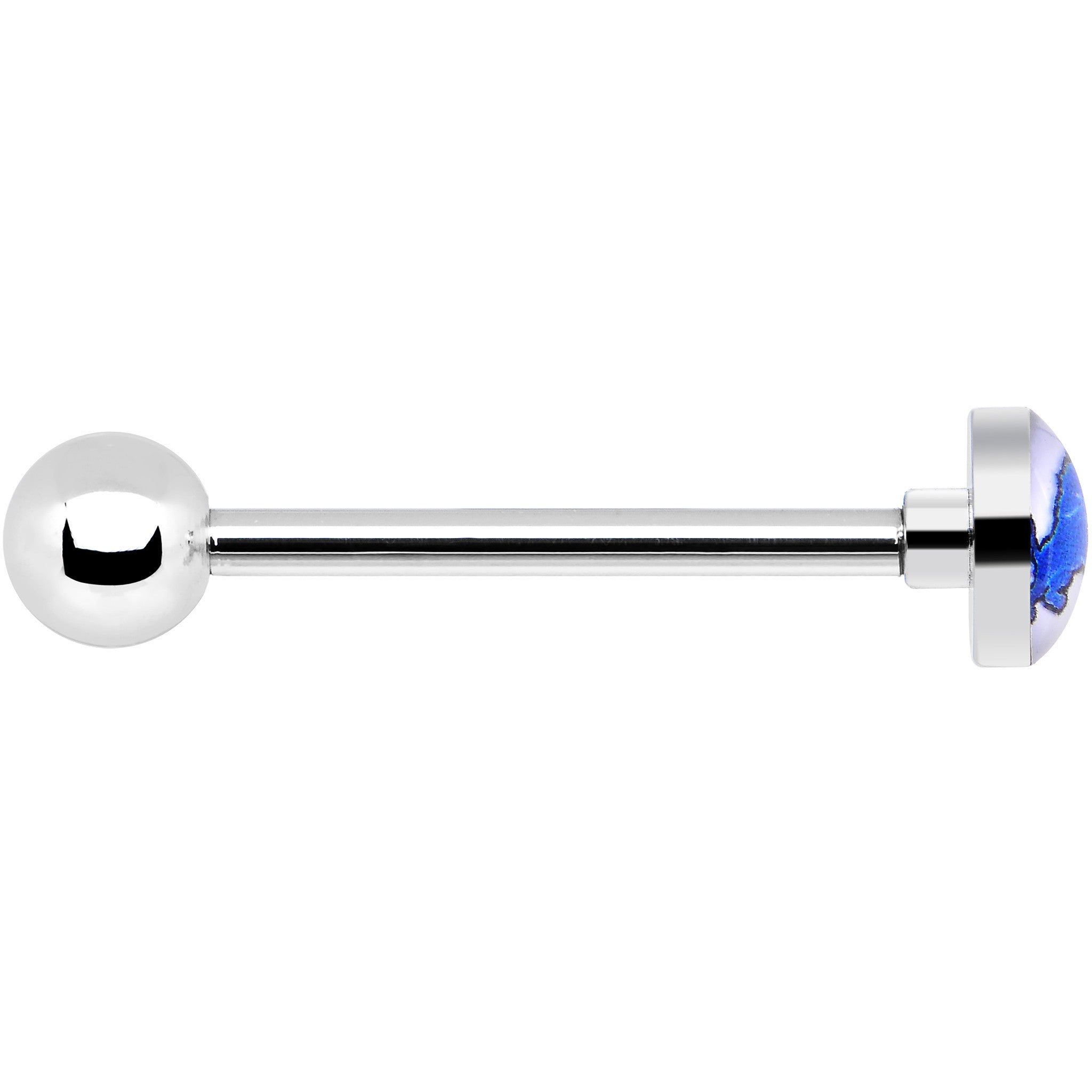BodyCandy Officially Licensed NFL Detroit Lions Barbell Tongue Ring — detail close-up