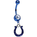 BodyCandy Officially Licensed NFL Clear Gem Indianapolis Colts Dangle Belly Ring — main product shot