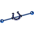 BodyCandy Official Licensed NFL Blue Indianapolis Colts Industrial Barbell 38mm — main product shot