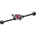 BodyCandy Official Licensed NFL Black Arizona Cardinals Industrial Barbell 38mm — main product shot