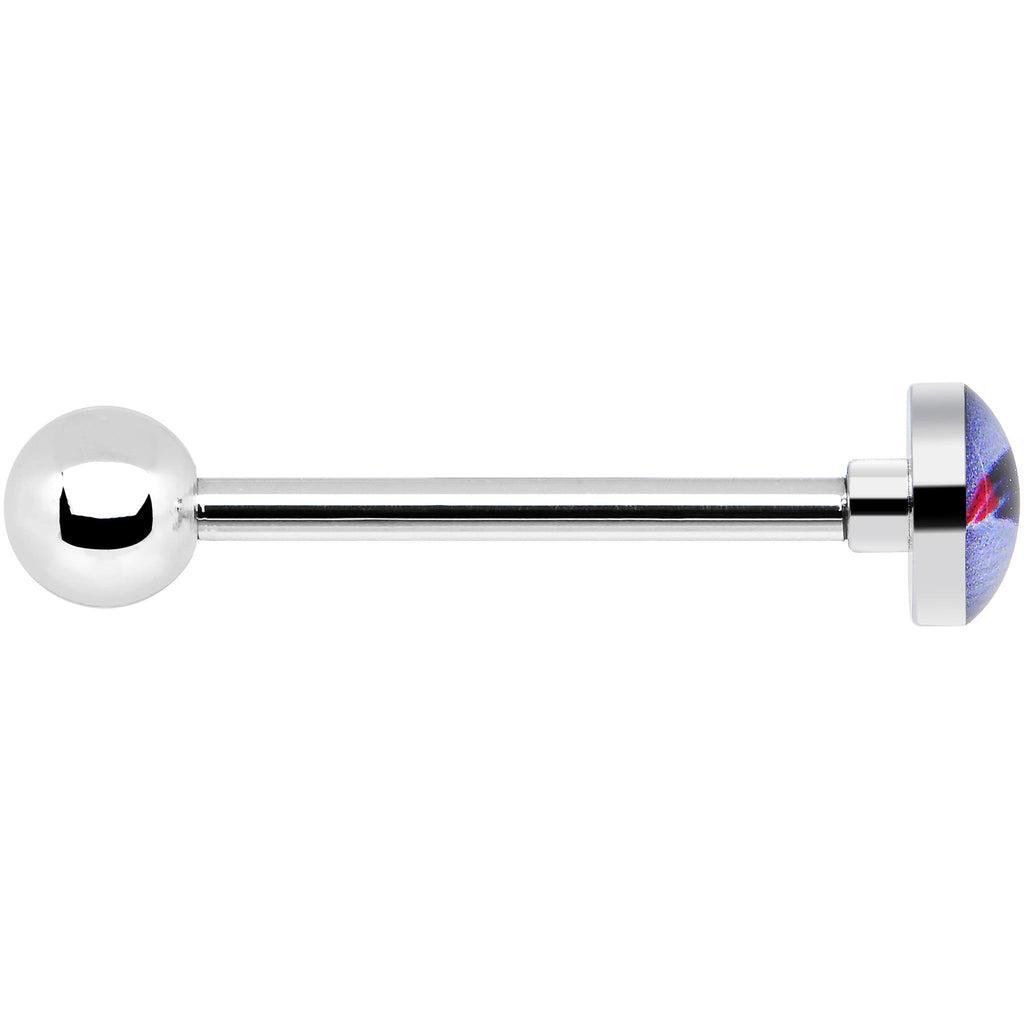 BodyCandy Officially Licensed NFL New England Patriots Barbell Tongue Ring — detail close-up