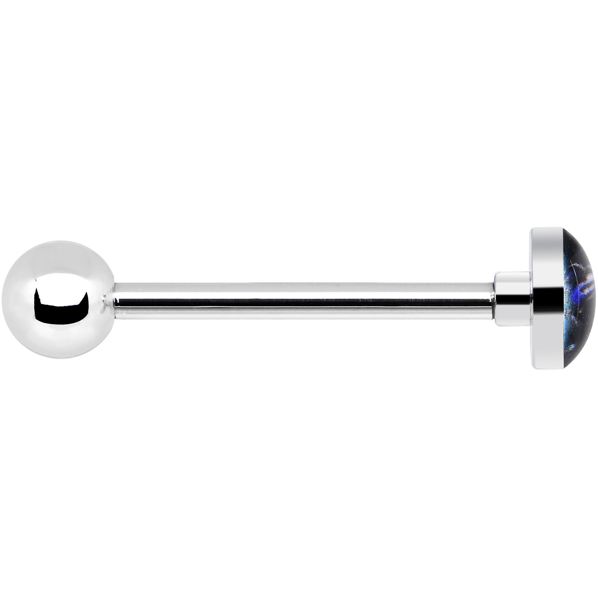 BodyCandy Officially Licensed NFL Baltimore Ravens Barbell Tongue Ring — detail close-up