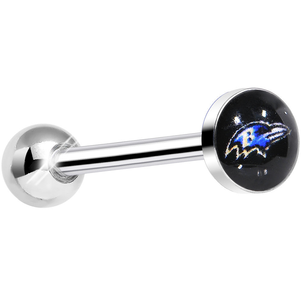 BodyCandy Officially Licensed NFL Baltimore Ravens Barbell Tongue Ring — main product shot