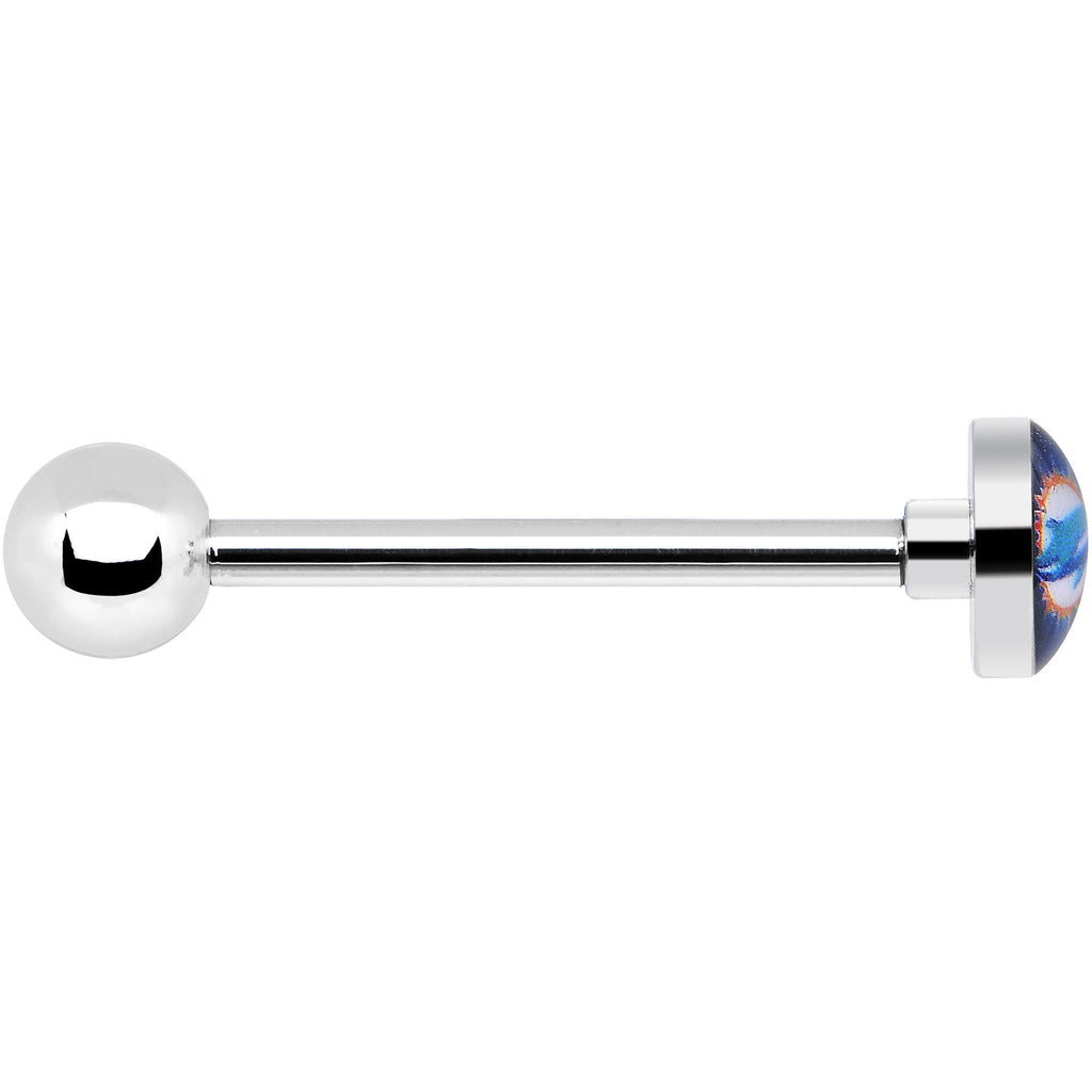 BodyCandy Officially Licensed NFL Miami Dolphins Barbell Tongue Ring — detail close-up