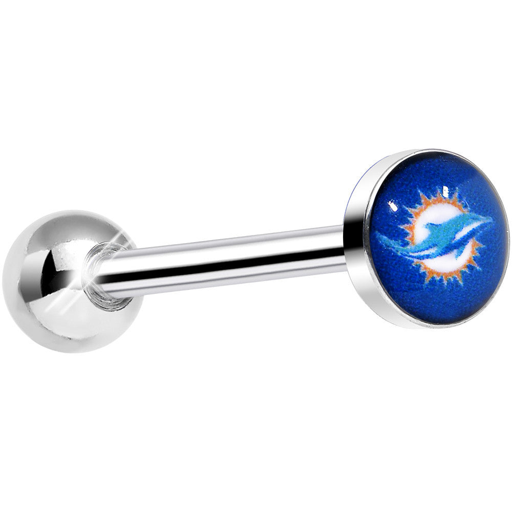 BodyCandy Officially Licensed NFL Miami Dolphins Barbell Tongue Ring — main product shot