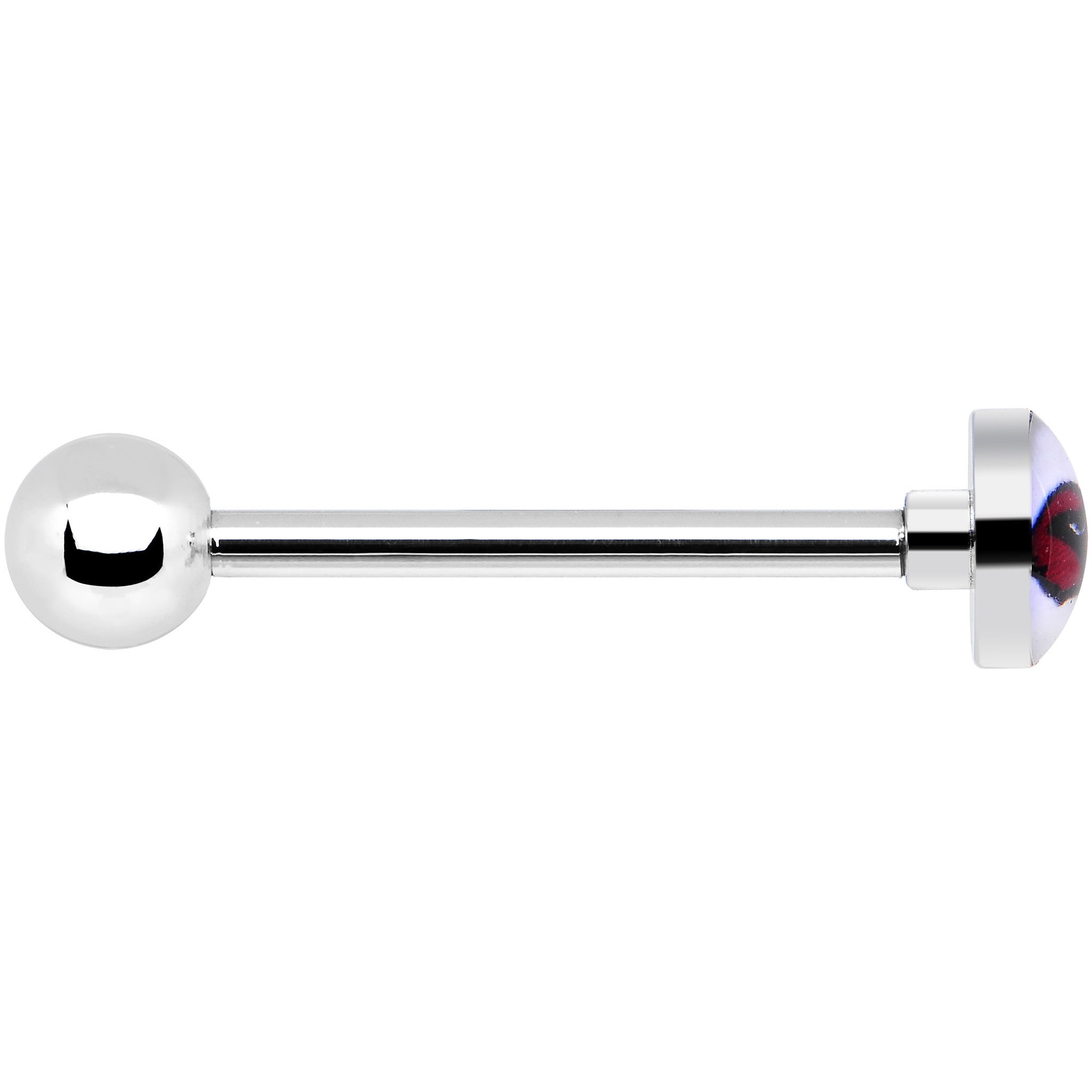 BodyCandy Officially Licensed NFL Arizona Cardinals Barbell Tongue Ring — detail close-up