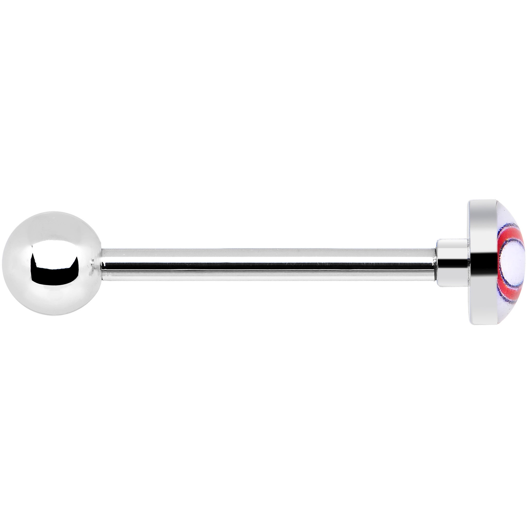 BodyCandy Officially Licensed NFL Chicago Bears Barbell Tongue Ring — detail close-up