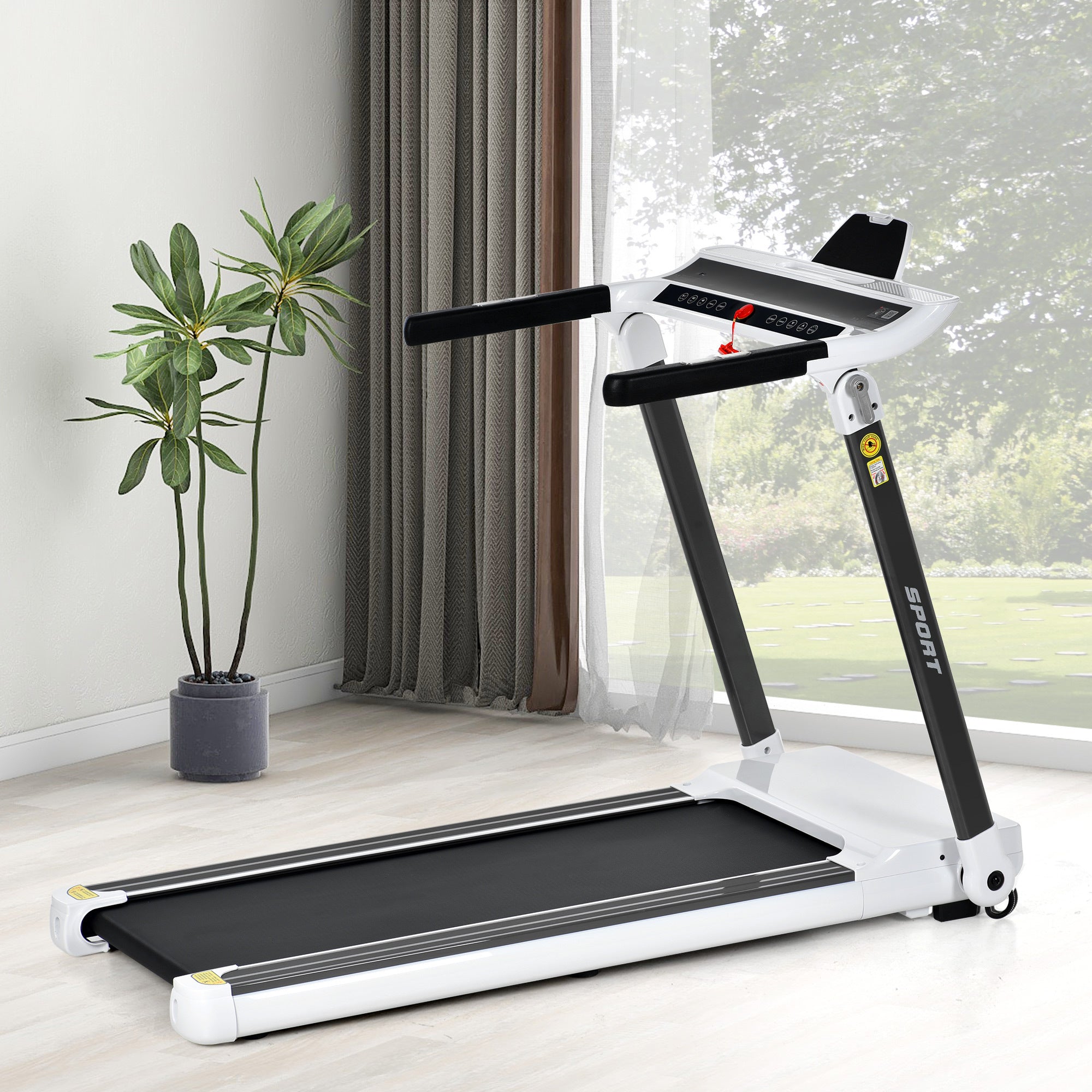 Rovix Portable Compact Home Cardio Fitness Treadmill With 3.5HP Electric Motor & Bluetooth Speakers (SAK32416) – SAKSBY WHOLE