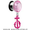 BodyCandy 9/16 Pink Dangling Anchor Steel Plug — main product shot