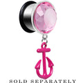 BodyCandy 5/8 Pink Dangling Anchor Steel Plug — main product shot