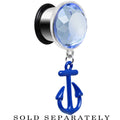 BodyCandy 9/16 Blue Dangling Anchor Steel Plug — main product shot