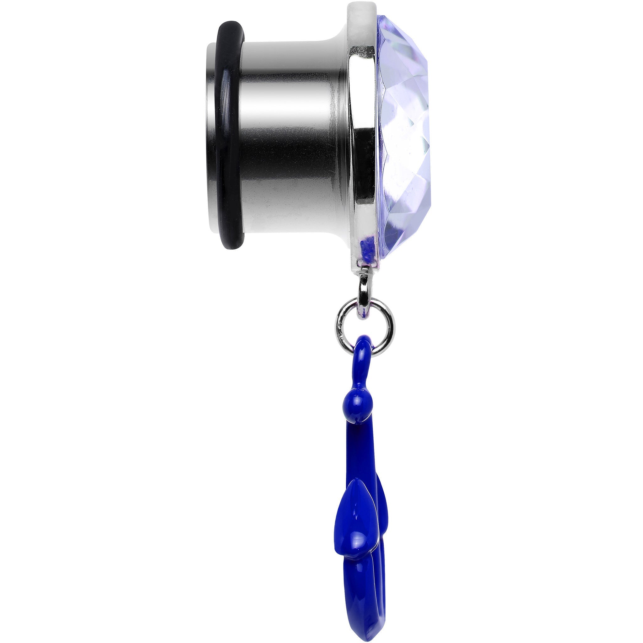 BodyCandy 9/16 Blue Dangling Anchor Steel Plug — lifestyle context