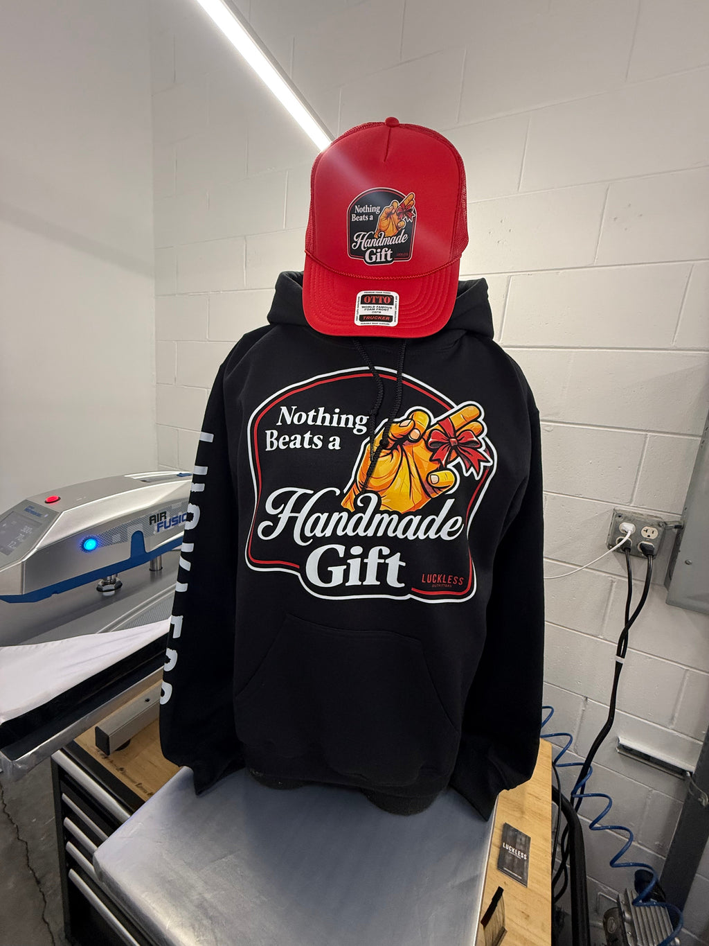 Luckless Outfitters Nothing Beats A Handmade Gift Hoodie — lifestyle context