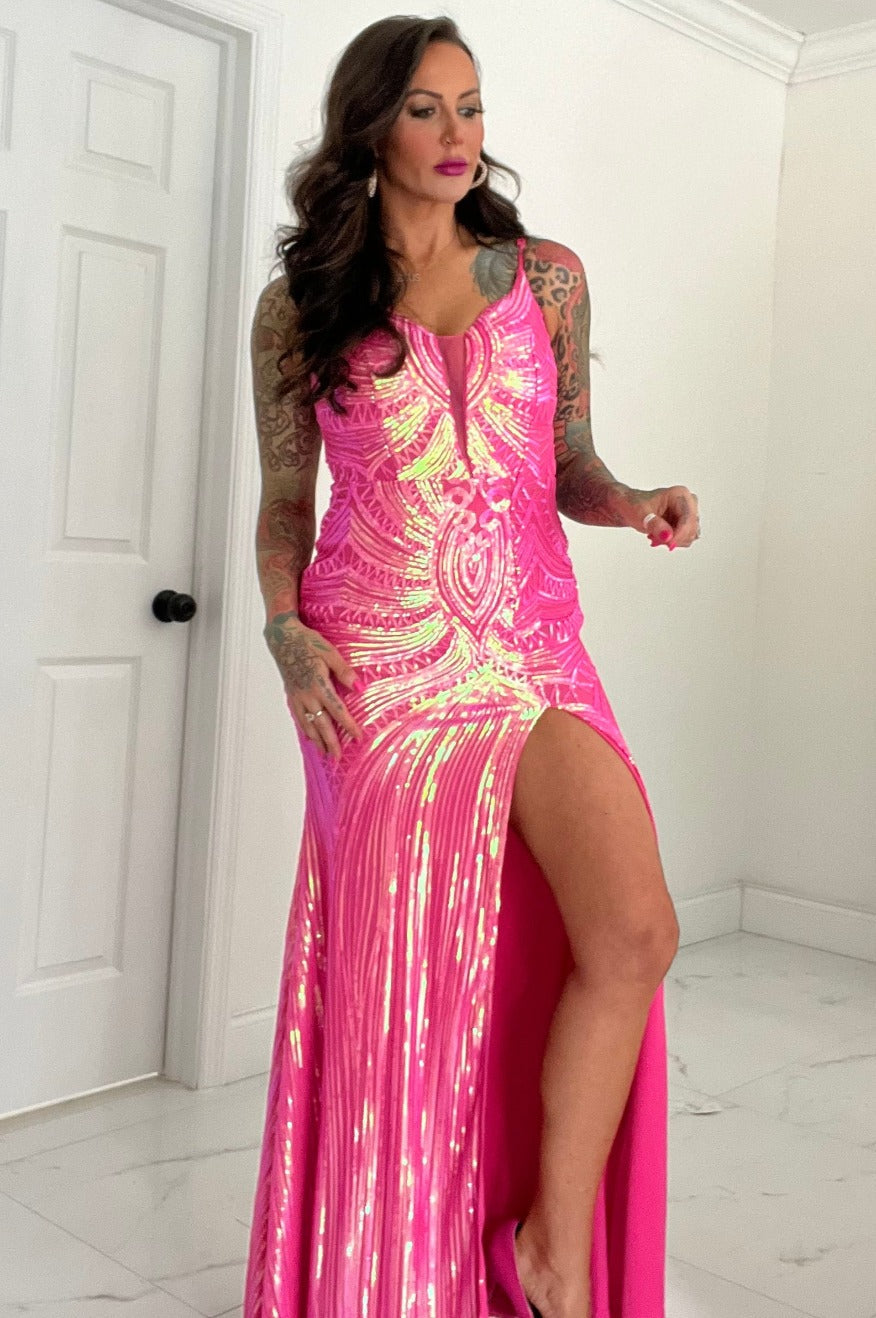 Pretty Little Patriot Pretty Little Patriot Barbie hot pink gala gown — pink detail