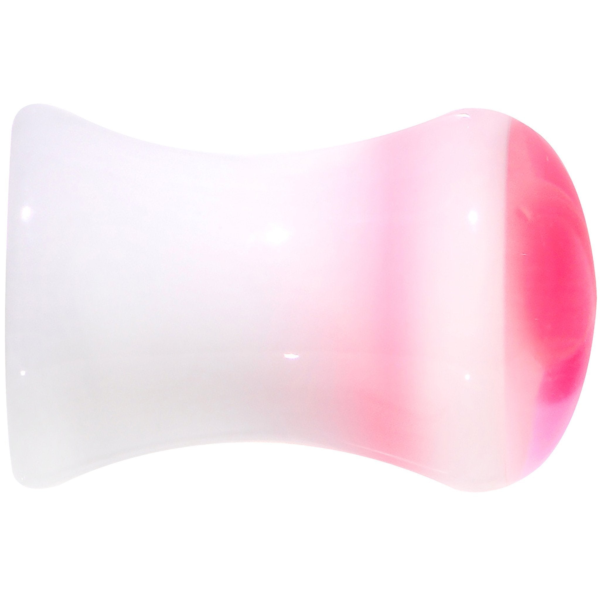 BodyCandy White Pink Acrylic Set Sail Nautical Anchor Saddle Plug Available in Sizes 6mm to 20mm — detail close-up