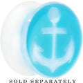 BodyCandy White Blue Acrylic Set Sail Nautical Anchor Saddle Plug 14mm and 16mm — main product shot