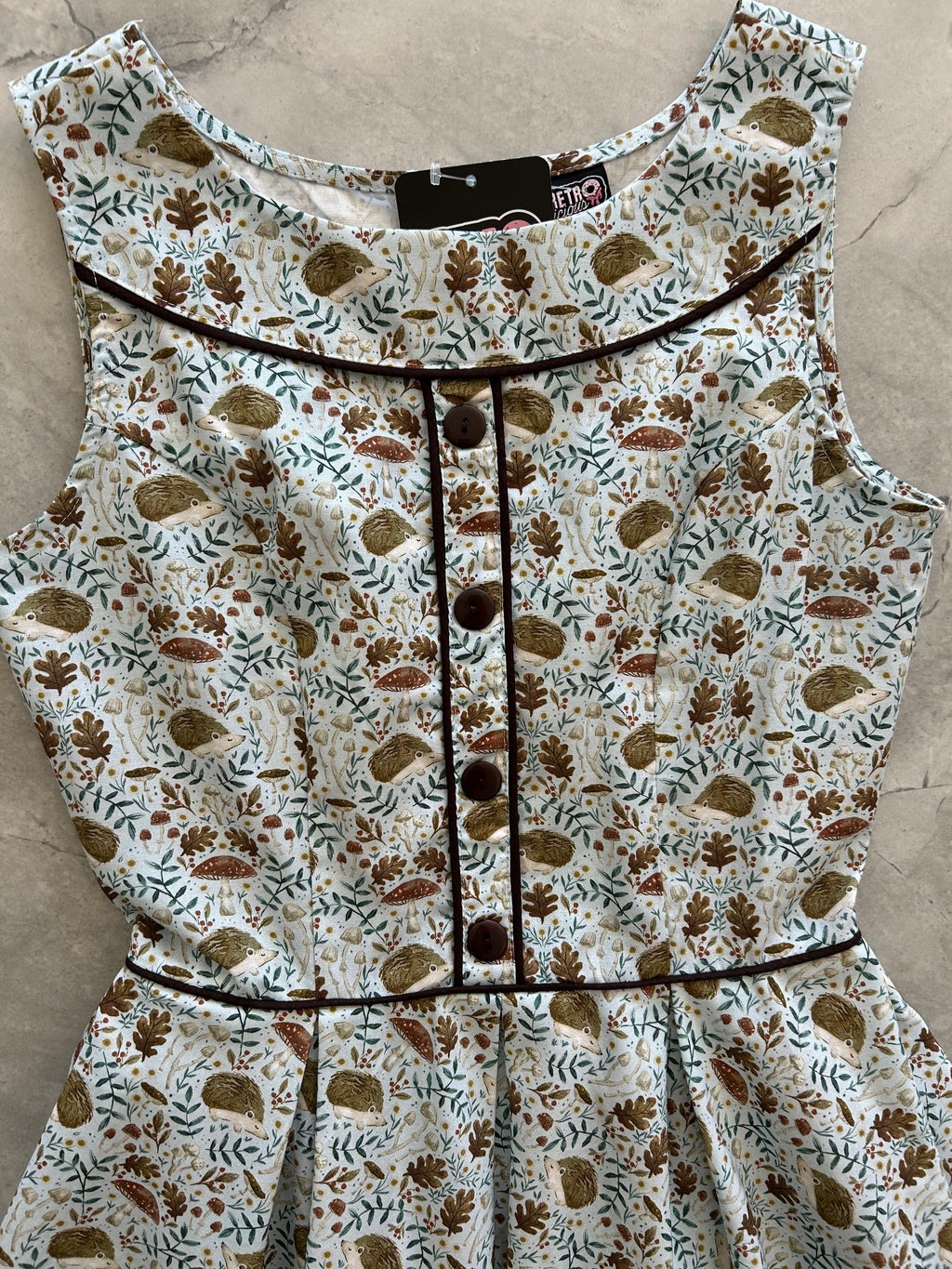 Elizabeth Dress in Hedgehogs - Large only