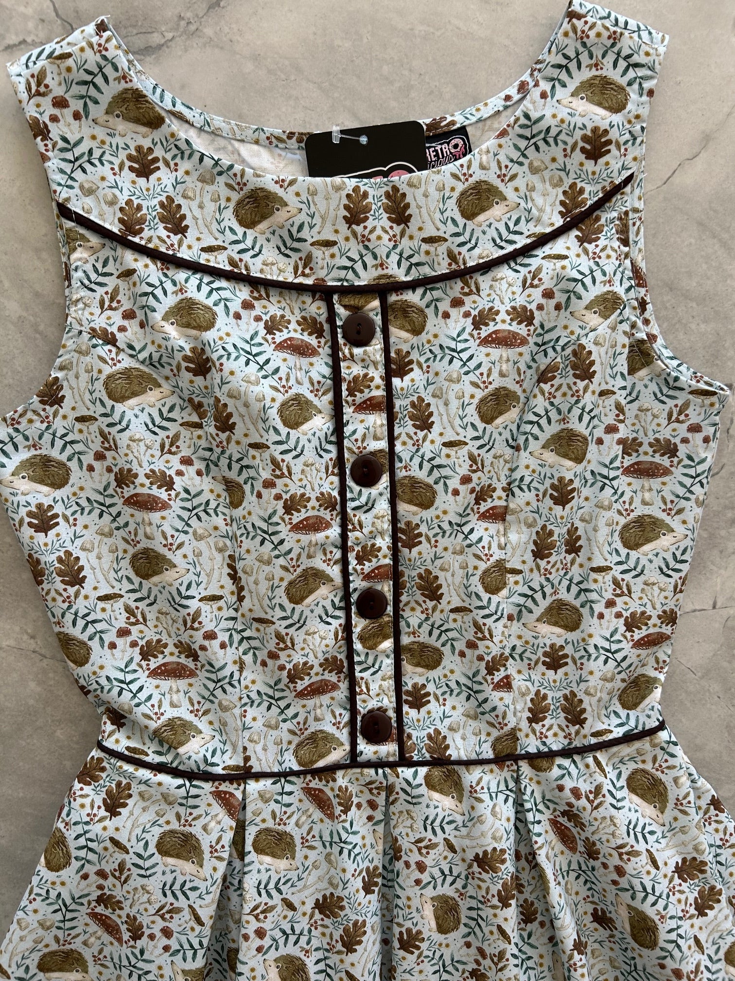 Elizabeth Dress in Hedgehogs - Large only