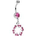 BodyCandy Pink Gem Twinkling Six Pointed Star Dangle Belly Ring — main product shot
