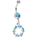 BodyCandy Aqua Gem Twinkling Six Pointed Star Dangle Belly Ring — main product shot