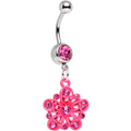 BodyCandy Pink Gem Perfectly Pink Posy Flower Dangle Belly Ring — main product shot
