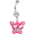 BodyCandy Clear Gem Passionately Pink Butterfly Dangle Belly Ring — main product shot